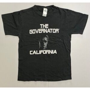 VTG Y2K Arnold‎ Schwarzenegger The Governator California Graphic T-Shirt Black S